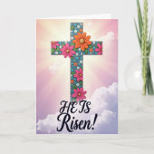 Carte Floral Cross Pattern Card (Devant)