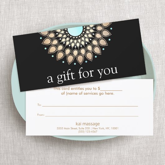 Carte Floral de Lotus Or Mandala