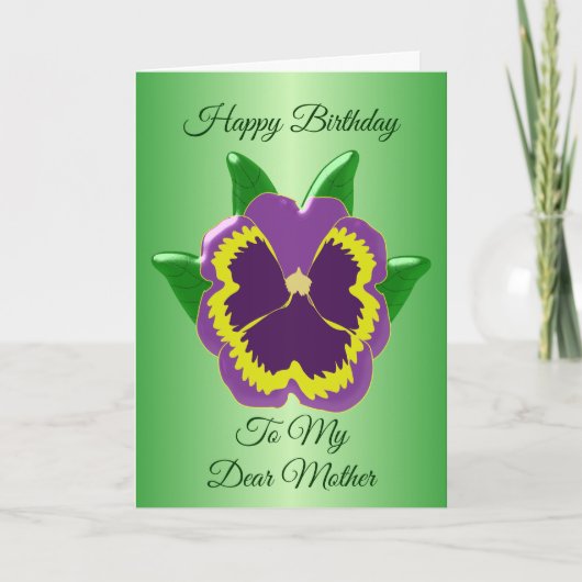Carte Floral Design Personnalisé Mère Anniversaire (Devant)