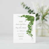 Carte Floral d'ivoire vert mariage (Debout devant)