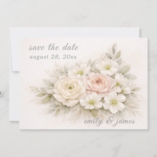 Carte Floral Editorial Bouquet save the date cards (Devant)