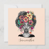 Carte Floral Elegant Afro Femme (Devant)