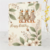 Carte Floral Élégant Et Whimsy Avec Canards (Fleur jaune)