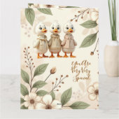 Carte Floral Élégant Et Whimsy Avec Canards (Dos)