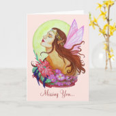 Carte Floral Fairy Blank "Miss You" (Fleur jaune)