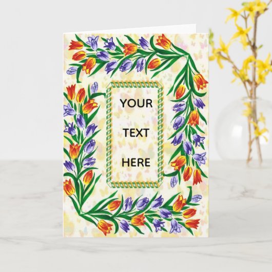 Carte floral frame (Fleur jaune)