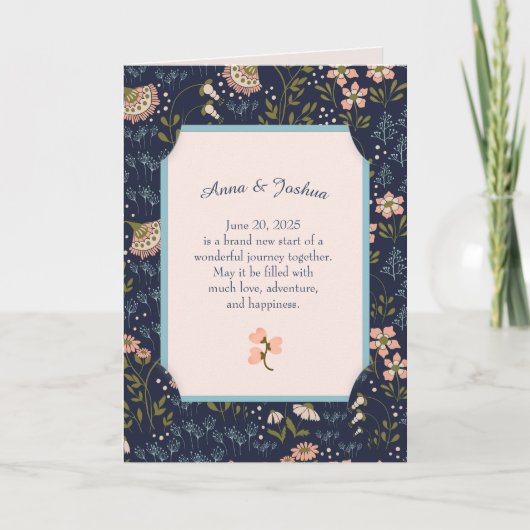 Carte Floral Frame Newlysée Félicitations (Devant)