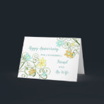 Carte Floral Friend et son anniversaire de femme<br><div class="desc">Bonne carte d'anniversaire mariage pour ami et sa femme avec de jolies fleurs de printemps,  et verset chaleureux.</div>