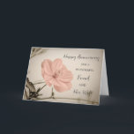 Carte Floral Friend et son anniversaire de femme<br><div class="desc">Bonne carte d'anniversaire mariage pour ami et sa femme avec des fleurs roses assez vintages,  et verset chaleureux.</div>