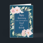 Carte Floral Friend et son anniversaire de femme<br><div class="desc">Bonne carte d'anniversaire mariage pour ami et sa femme avec de belles fleurs d'aquarelle rose vintage,  et vers sentimental.</div>