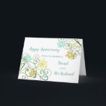 Carte Floral Friend et Son Mari Anniversaire<br><div class="desc">Joyeuse carte d'anniversaire mariage pour l'amie et son mari avec de jolies fleurs de printemps,  et verset chaleureux.</div>