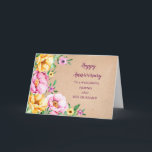Carte Floral Friend et Son Mari Anniversaire<br><div class="desc">Joyeuse carte d'anniversaire mariage pour amie et son mari avec des fleurs rustiques et des vers feutrés.</div>