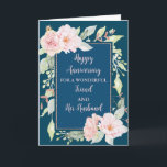 Carte Floral Friend et Son Mari Anniversaire<br><div class="desc">Joyeuse carte d'anniversaire mariage pour l'ami et son mari avec de belles fleurs d'aquarelle rose vintage,  et vers sentimental.</div>