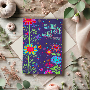 Carte Floral gai va bien bientôt