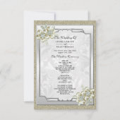 Carte Floral Gem encadré, Gold & Silver Wedding Programm (Devant)