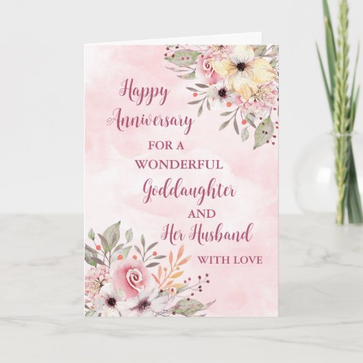Carte Floral Godgirl et son anniversaire de mari (Devant)