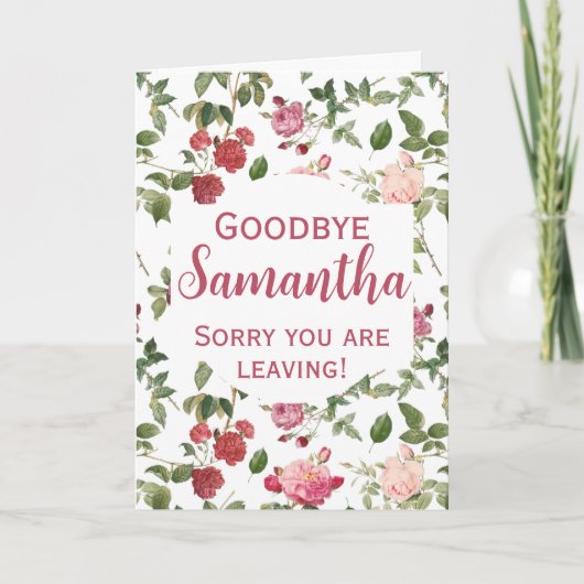 Carte Floral Goodbye Rose Flower (Devant)