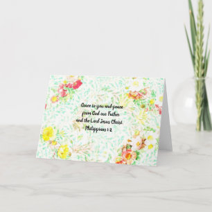 Carte Floral Grace Scriphe Note Card Philippians 1:2