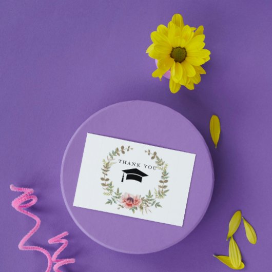 Carte Floral Graduate Merci