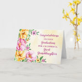 Carte Floral Grand-Petite-Fille Diplôme (Fleur jaune)