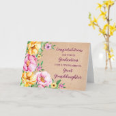 Carte Floral Grand-Petite-Fille Diplôme (Fleur jaune)