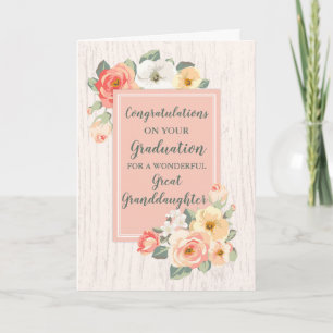Carte Floral Grand-Petite-Fille Diplôme