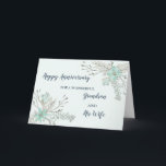 Carte Floral Grandson et son anniversaire de femme<br><div class="desc">Bonne carte d'anniversaire mariage pour petit-fils et sa femme avec de jolies fleurs bleu clair,  et verset chaleureux.</div>