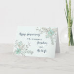 Carte Floral Grandson et son anniversaire de femme<br><div class="desc">Bonne carte d'anniversaire mariage pour petit-fils et sa femme avec de jolies fleurs bleu clair,  et verset chaleureux.</div>