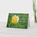 Carte Floral Grandson et son anniversaire de femme<br><div class="desc">Bonne carte d'anniversaire mariage pour petit-fils et sa femme avec une jolie tulipe jaune,  et verset chaleureux.</div>