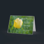 Carte Floral Grandson et son anniversaire de femme<br><div class="desc">Bonne carte d'anniversaire mariage pour petit-fils et sa femme avec une jolie tulipe jaune,  et verset chaleureux.</div>