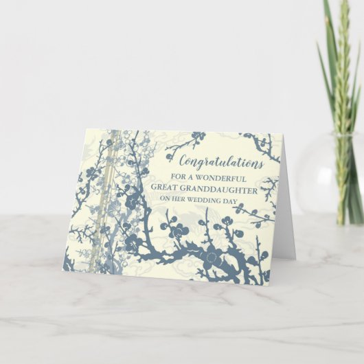 Carte Floral Great Grandgirl Wedding Day (Devant)