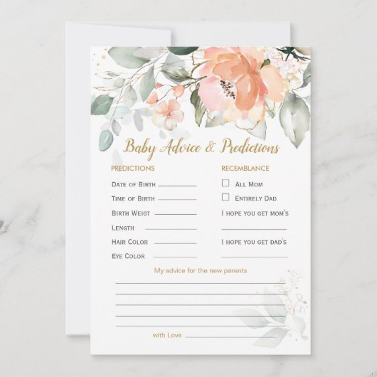 Carte Floral Green Foliage Baby Prediction & Conseils (Devant)