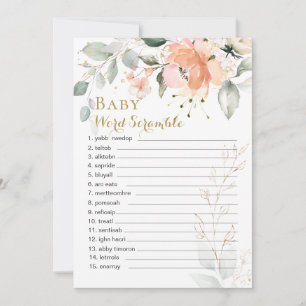 Carte Floral Green Foliage Baby Word Scramble Jeu