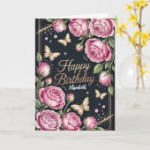 Carte Floral Happy Birthday (Fleur jaune)