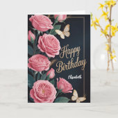 Carte Floral Happy Birthday (Fleur jaune)