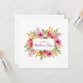 Carte Floral Happy Mother's Day Card (Devant/Arrière en situation)