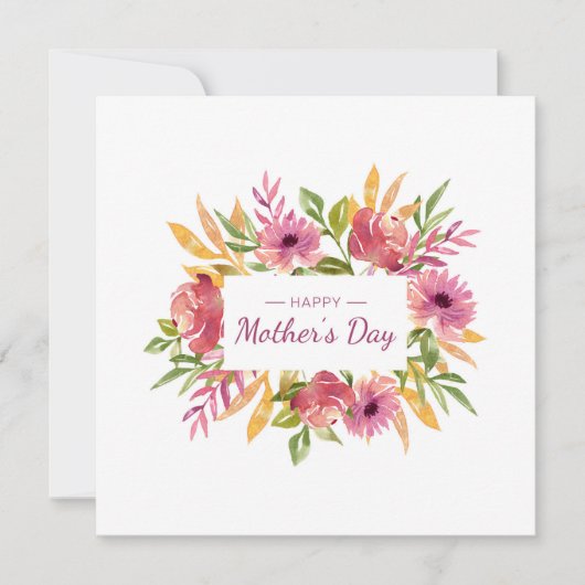 Carte Floral Happy Mother's Day Card (Devant)