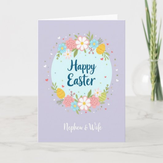 Carte Floral Heart Easter Card (Devant)