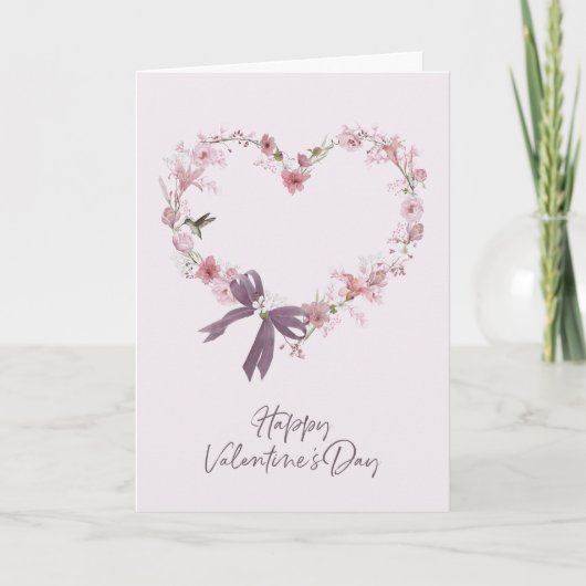 Carte Floral Heart Valentine's Card (Devant)