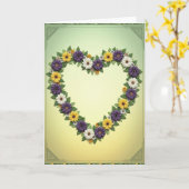 Carte Floral Heart Wreath Card (Fleur jaune)