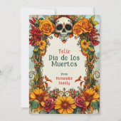 Carte 💀 🎉 Floral Hommage Dia de los Muertos (Devant)