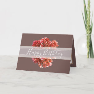 Carte Floral Hydrangea Fleur Bouquet Orange Anniversaire