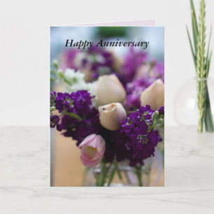 Carte Floral I Love You Anniversaire Card