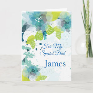 Carte Floral Impression personnalisée Nom Carte-Fê