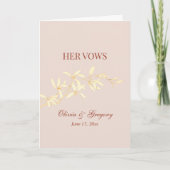 Carte Floral intemporel Rustique Ses Vows Mariage (Devant)
