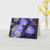 Carte Floral, Iris et Mini Daisy, Joyeux Anniversaire (Fleur jaune)
