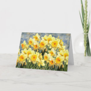 Carte Floral Jaune Daffodil Fleurs de printemps