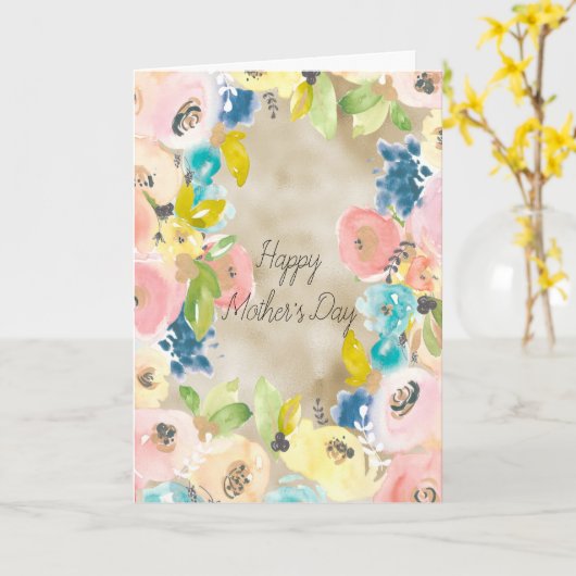 Carte Floral jaune rose or (Fleur jaune)