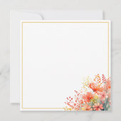 Carte Floral Jolies Fleurs Merci rustique élégant (Dos)