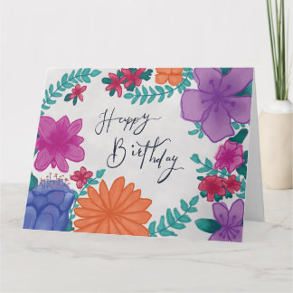 Carte Floral Joyeux anniversaire